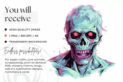 Watercolor Pastel Halloween Clipart PNG for sublimation Product Image 2