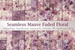 30 Seamless Mauve Grunge Vintage Floral and Writting Digtal Product Image 1