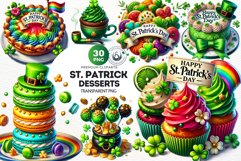 St Patrick&#039;s Day Desserts Clipart Set, Saint patrick PNG sub Product Image 1