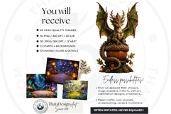 Tiny Dragons &amp; Their Cozy Habitats cliparts backgrounds Product Image 2