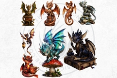 Tiny Dragons &amp; Their Cozy Habitats cliparts backgrounds Product Image 6