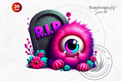 Vibrant Halloween monsters clipart PNG, kids halloween Product Image 10