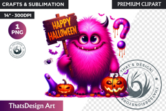 Vibrant Halloween monster clipart PNG, kids halloween PNG Product Image 1