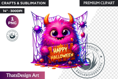 Vibrant Halloween monster clipart PNG, kids halloween PNG Product Image 1