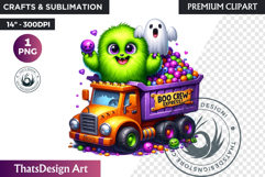 Vibrant Halloween monster clipart PNG, kids halloween PNG Product Image 1