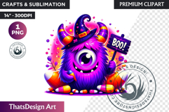 Vibrant Halloween monster clipart PNG, kids halloween PNG Product Image 1