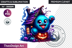 Vibrant Halloween monster clipart PNG, kids halloween PNG Product Image 1