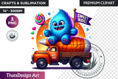 Vibrant Halloween monster clipart PNG, kids halloween PNG Product Image 1