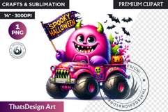 Vibrant Halloween monster clipart PNG, kids halloween PNG Product Image 1