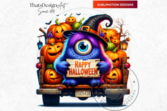 Vibrant Halloween monsters clipart PNG, kids halloween Product Image 5