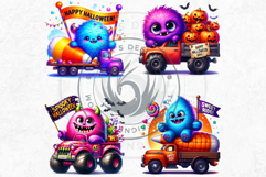 Vibrant Halloween monsters clipart PNG, kids halloween Product Image 6