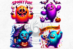 Vibrant Halloween monsters clipart PNG, kids halloween Product Image 9