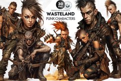 Wasteland Punk Character Clipart Set, Post-Apocalyptic Product Image 1