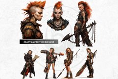 Wasteland Punk Character Clipart Set, Post-Apocalyptic Product Image 4