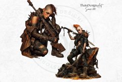 Wasteland Punk Character Clipart Set, Post-Apocalyptic Product Image 6