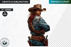 Western Cowboy Portrait clipart, cowboy hat png, Sublimation Product Image 1