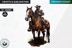 Western Cowboy Portrait clipart, cowboy hat png, Sublimation Product Image 1