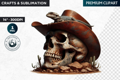 Western skull PNG Clipart, Rustic skull sublimation, farwest Product Image 1