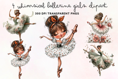 Whimsical Ballerina Girls Clipart PNG Product Image 1