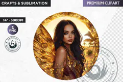 Fairy Clipart PNG for sublimation design, fantasy coaster Product Image 1