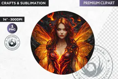 Fairy Clipart PNG for sublimation design, fantasy coaster Product Image 1
