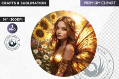 Fairy Clipart PNG for sublimation design, fantasy coaster Product Image 1