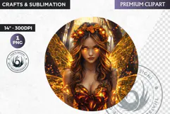 Fairy Clipart PNG for sublimation design, fantasy coaster Product Image 1