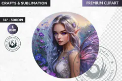 Fairy Clipart PNG for sublimation design, fantasy coaster Product Image 1