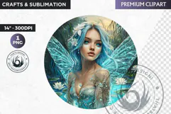 Fairy Clipart PNG for sublimation design, fantasy coaster Product Image 1