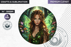 Fairy Clipart PNG for sublimation design, fantasy coaster Product Image 1