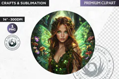 Fairy Clipart PNG for sublimation design, fantasy coaster Product Image 1