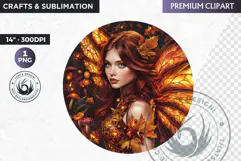 Fairy Clipart PNG for sublimation design, fantasy coaster Product Image 1