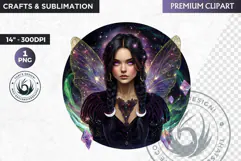 Fairy Clipart PNG for sublimation design, fantasy coaster Product Image 1