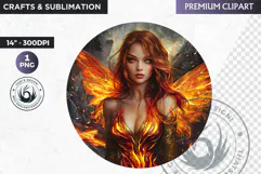 Fairy Clipart PNG for sublimation design, fantasy coaster Product Image 1