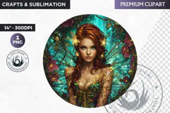 Fairy Clipart PNG for sublimation design, fantasy coaster Product Image 1