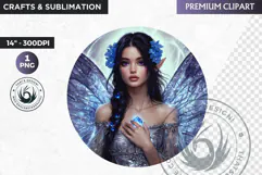 Fairy Clipart PNG for sublimation design, fantasy coaster Product Image 1