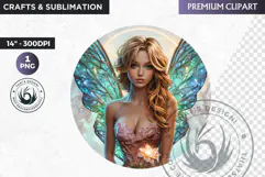 Fairy Clipart PNG for sublimation design, fantasy coaster Product Image 1