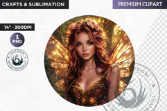 Fairy Clipart PNG for sublimation design, fantasy coaster Product Image 1