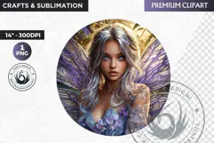 Fairy Clipart PNG for sublimation design, fantasy coaster Product Image 1