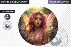 Fairy Clipart PNG for sublimation design, fantasy coaster Product Image 1