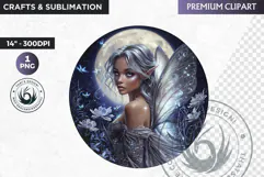 Fairy Clipart PNG for sublimation design, fantasy coaster Product Image 1
