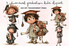 Whimsical Graduation Kids Clipart PNG Product Image 1