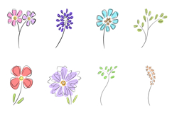 30 Wildflowers Flower Hand Drawn Illustration Spring Floral Product Image 2