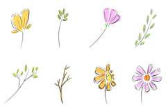 30 Wildflowers Flower Hand Drawn Illustration Spring Floral Product Image 4