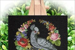 Vintage Cross Stitch Scheme Black cockatoo Product Image 5