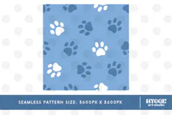 American 4th of July Cat Dog Paw Seamless Pattern PNG DTF Product Image 2