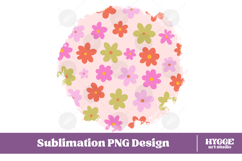 Retro Flowers Background Png Floral Paper Sublimation Bundle Product Image 3