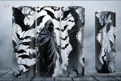 4 Creepy Ghost Tumbler Sublimation, 20 oz Tumbler Wrap Product Image 2