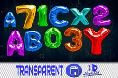 300 COLOR BALLOON ALPHABET TRANSPARENT PNG PHOTOSHOP OVERLAY Product Image 1