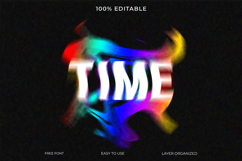 3D editable text effect with a distorted neon aura Product Image 1